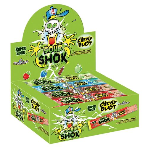 Funny Candy Sour Shok Chewy Blast Bonbons Acidulés Mâchables 48x20g - 960g