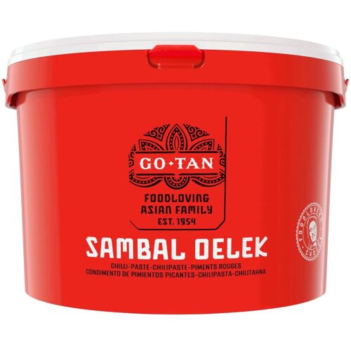 Go-Tan Sambal Oelek Sauce Pimentée Épicée Naturelle 3000g Pot Xxl Condiment Indonésien Authentique Pour Cuisine Asiatique