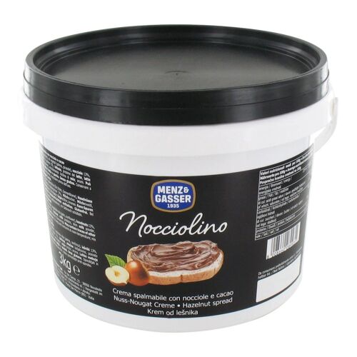 Menz & Gasser Pâte À Tartiner Noisette Crémeuse 3 Kg - Délicieuse Pâte À Tartiner Aux Noisettes, Idéale Pour Petit-Déjeuner Et Pâtisserie, Saveur Riche Et Onctueuse, Pot Familial 3000 G