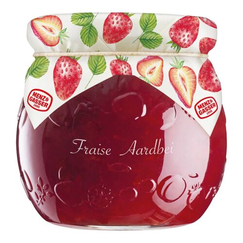 Menz & Gasser Confiture De Fraises Naturelle, Saveur Authentique, Sans Conservateurs, Idéale Petit Déjeuner Et Pâtisserie, Pot 620 G