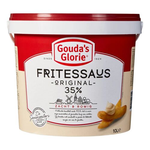Gouda's Glorie Fritessaus 35% Crémeuse Et Douce Sauce Pour Frites 10 Kg Pot Grande Contenance Parfaite Pour Snacks Et Restaurants