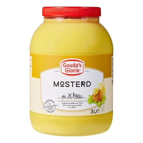 Gouda's Glorie Mosterd Moutarde Traditionnelle Riche En Saveur 3 Kg Pot Grande Taille Parfaite Pour Cuisine Et Barbecue