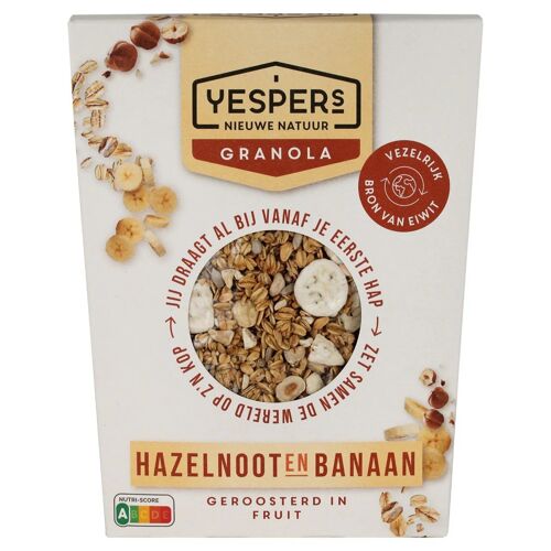 Yespers Granola Noisette Et Banane Croquant Et Naturel 1 Kg - Petit Déjeuner Énergétique Et Sain