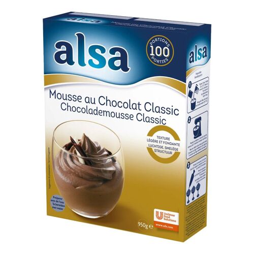 Alsa Chocolademousse Classic Préparation Pour Mousse Au Chocolat Dessert Facile Et Rapide 950g