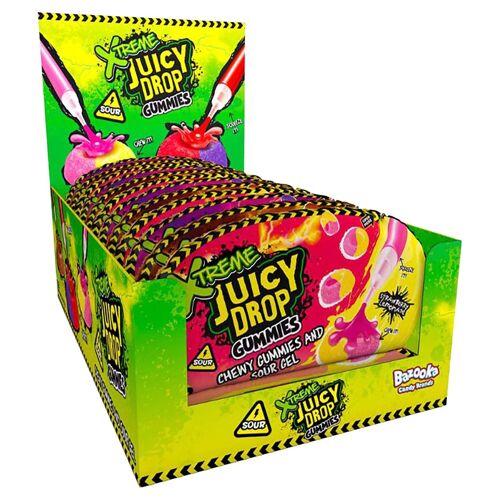 Bazooka Extreme Juicy Drop Gummies Bonbons Gélifiés Acidulés Saveur Fruitée 12x57g 684g Pack Économique Plaisir Sucré Intense