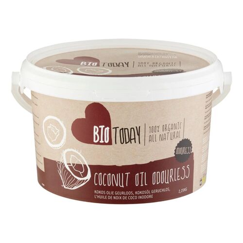 Bio Today Huile De Noix De Coco Biologique Extra Vierge Pure Naturelle 100% Pressée À Froid 2250 Ml