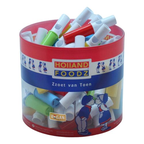 Holland Foodz Snoep Fluitjes Bonbons Fruités Assortis 60 Pièces 600g - Friandises Gourmandes Pour Enfants Et Fêtes