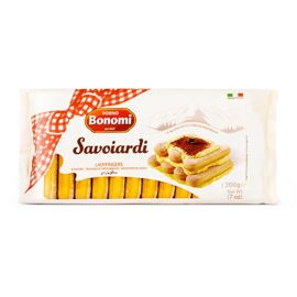 Bonomi Savoiardi Biscuits À La Cuillère Ladyfingers Traditionnels Pour Tiramisù Et Pâtisserie 200g