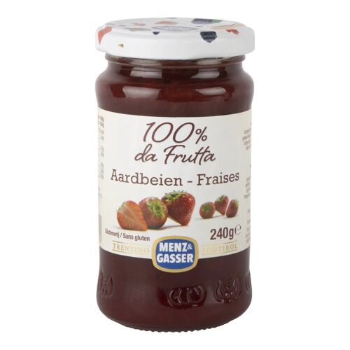 Menz & Gasser Confiture De Fraise Naturelle, Saveur Authentique, Sans Conservateurs, Pot 240g, Délicieuse Tartinade Fruitée Pour Petit-Déjeuner Et Pâtisserie