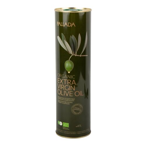 Pallada Huile D'olive Extra Vierge Bio 100% Naturelle Pressée À Froid 1l - Huile D'olive Vierge Extra Biologique Pure Et Saine Pour Cuisine Et Salades 1000ml
