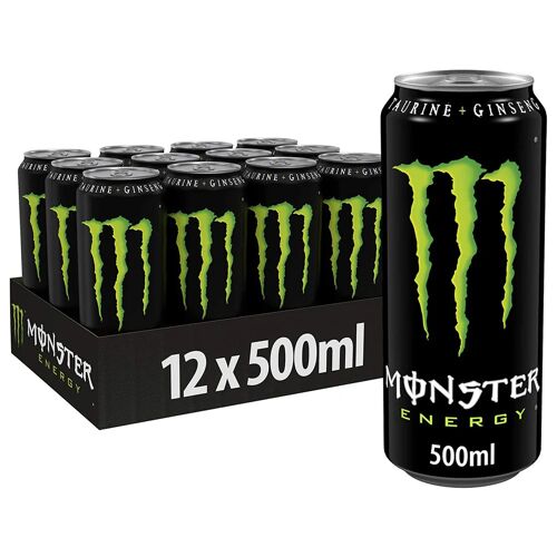 Monster Energy Boisson Énergétique Verte 12x500ml - Pack De 6l, Boisson Énergisante, Saveur Intense, Boost D'énergie, Sans Sucre, Parfait Pour Sport Et Concentration