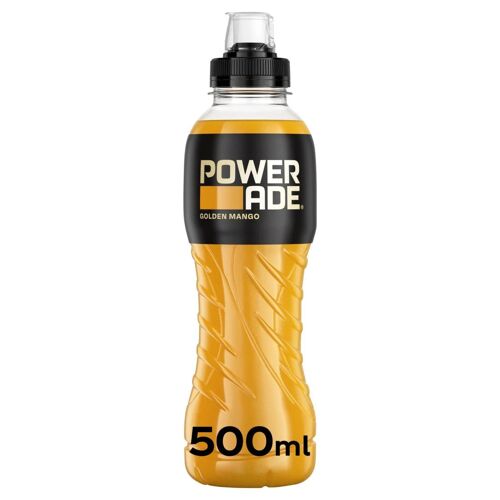 Powerade Golden Mango Boisson Énergétique Hydratante 12x500ml - 6l Vitamines Électrolytes Sport Endurance Récupération