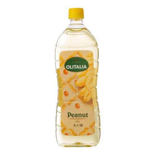Olitalia Huile D'arachide Pure 100% Naturelle, Riche En Acides Gras Essentiels, Idéale Pour Cuisson Et Friture, Bouteille 1l