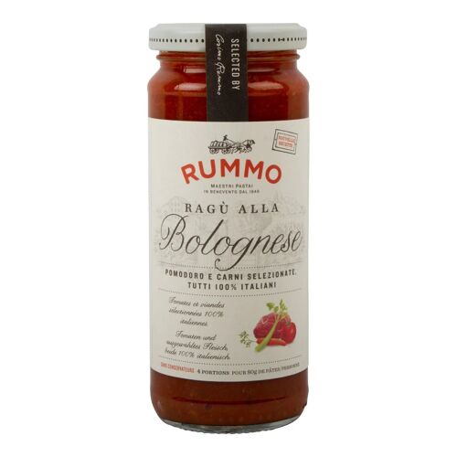 Rummo Sauce Bolognaise Italienne Authentique Pour Pâtes, Saveur Riche Et Gourmande, 340g