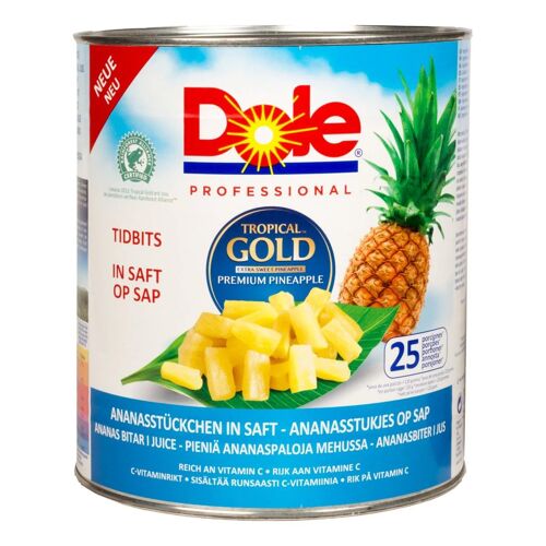 Dole Ananas Tidbits En Morceaux, Ananas En Conserve, Fruits Tropicaux, Idéal Desserts Et Salades, 3000 G