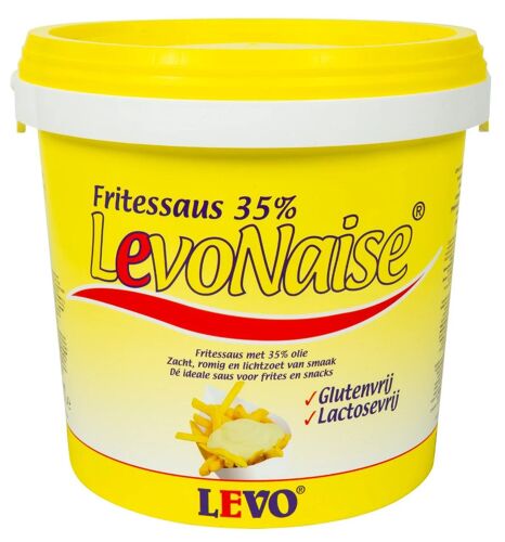 Levo Levonaise Fritessaus 35% Sans Gluten Sans Lactose Sauce Mayonnaise 10 Kg Pot Pour Frites Snacks Cuisine