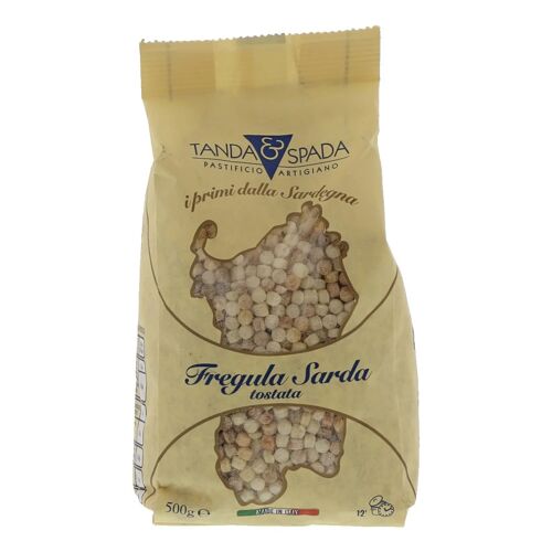 Tanda & Spada Fregula Sarda Tostata Pâtes Sardes Traditionnelles 500g - Semoule De Blé Dur Italienne Authentique Pour Recettes Méditerranéennes