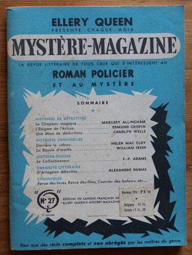 Mystère-Magazine - Numéro 27 De Avril 1950