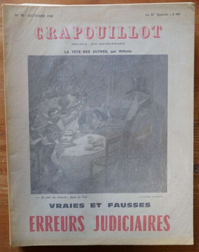 Crapouillot - Numéro 50 De Octobre 1960 : « Vraies Et Fausses Erreurs Judiciaires »