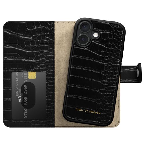 iDeal of Sweden Magnet Wallet+ Étui portefeuille iPhone 17 Black Croco