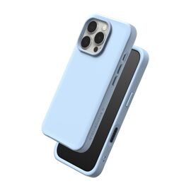 Coque pour iPhone 16 Pro Max Modèle SolidX Antichoc compatible recharge sans fil Rhinoshield Bleu clair