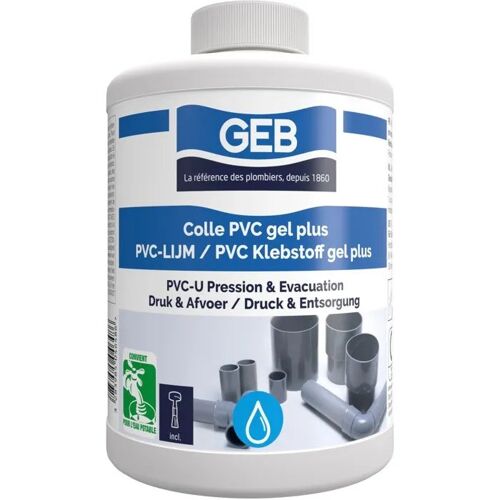 Colle PVC GEB Gel Plus 1 L pour tuyaux rigides