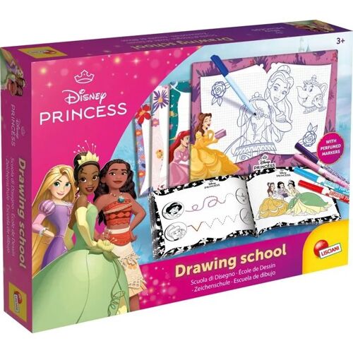 Kit De Dessin Lisciani Giochi Princesses Disney Avec Feutres Parfumés Et 4 Ardoises Effaçables
