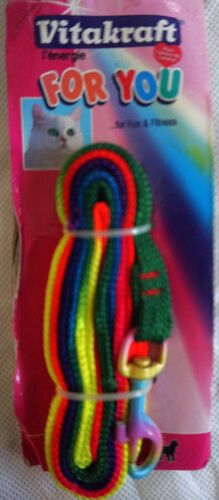 Laisse Tissu Nylon Multicolore Vitakraft Pour Chat Ou Petit Chien Taille Xs.