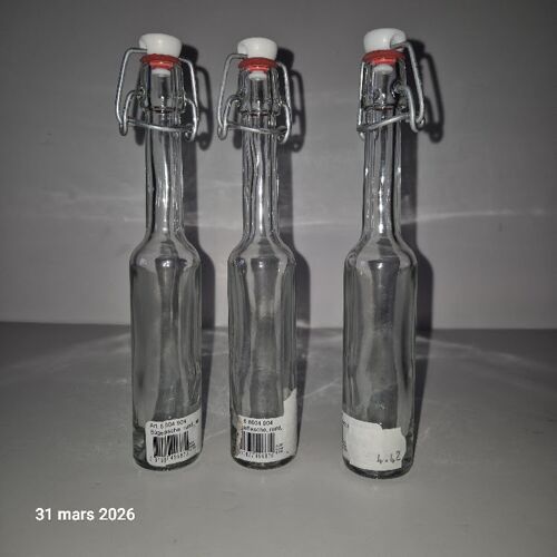 3 bouteilles mignonnettes avec bouchon étanche, 40 ml, neuves