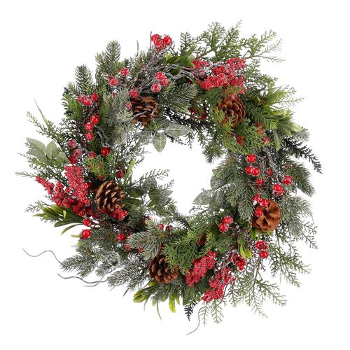 Mica Decorations Randell Couronne de Noël - Ø50 cm - Rouge