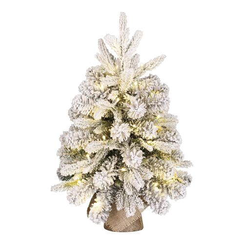 Black Box Trees Grimshaw sapin de noel avec toile de jute Dual Led vert givre 40L 56 TIPS batterie et minuteur- h60xd45cm
