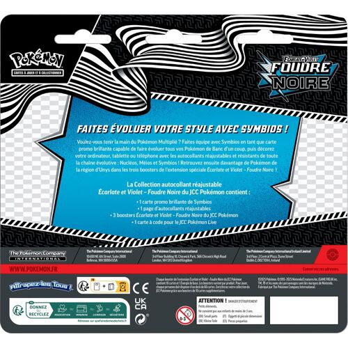 Asmodee Pokémon: Tech Sticker 3-Pack Foudre Noire 10 Min Jeu De Cartes A Collectionner