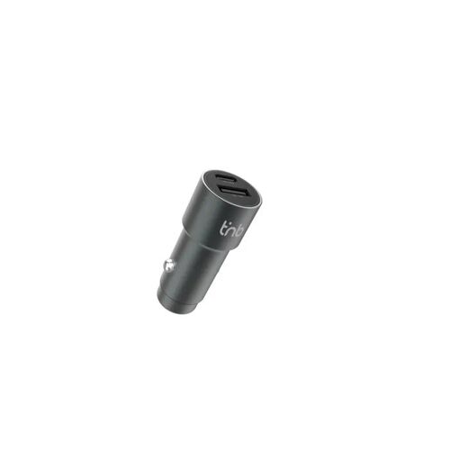 T'nB - Chargeur voiture USB-C + USB-A 48W ¿ Aluminium recyclé ¿ Gris anthracite