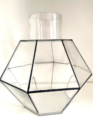 Verre Abat-Jour Globe Lampe Plafonnier Vintage Glashütte Limbourg Germany 1960