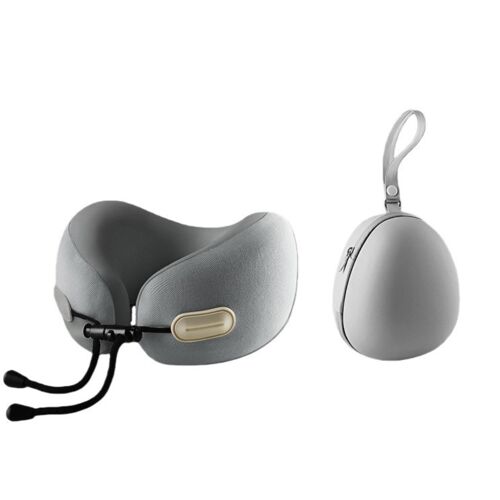 Oreiller de Voyage en Mousse à Mémoire de Forme en U: Support Confortable pour le Cou Gris