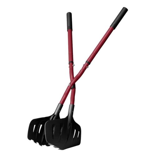rouge/noir VENTEO | Ramasse feuilles XXL avec manche telescopique | Outils jardinage pour exterieur | Pince ramasse objet | Pince de ramassage idéale pour ramasse noisette et ramasse noix