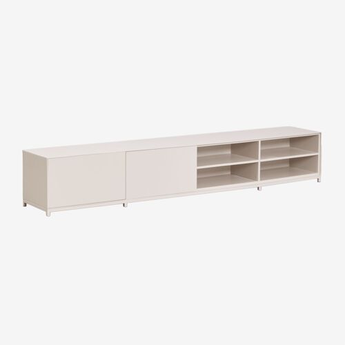 Meuble TV en MDF Kivora Blanc Gardenia ↔︎ 240 cm