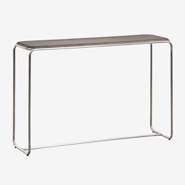 Console d'entrée 120x35 cm en bois d'acacia et acier inoxydable Altrex Brun Acacia foncé