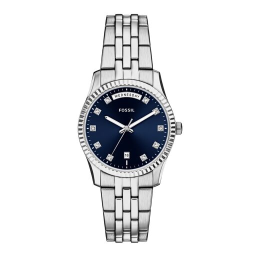 Fossil Montre Femme Jesse 34mm - Bracelet Acier Inoxydable, Mouvement Quartz Élégant Et Intemporel