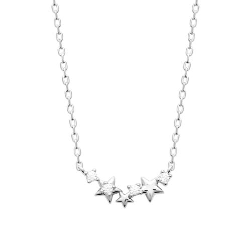 Collier Brillaxis Étoiles Argent 925 Rhodié Oxydes
