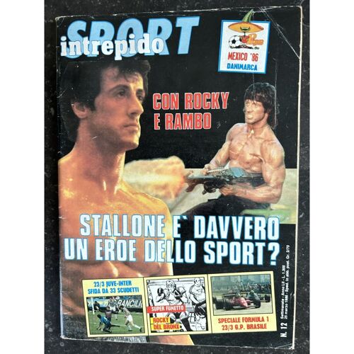 Sport Intrepido 03 1986 Sylvester Stallone Rocky Rambo - Magazine Italien - Mexico 86