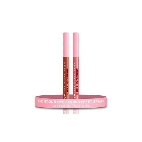 Nyx Pm Lip Lingerie Feutre À Lèvres Duo - Effet Stain 12h - Naughty Nude & Cuff Me Multicolore