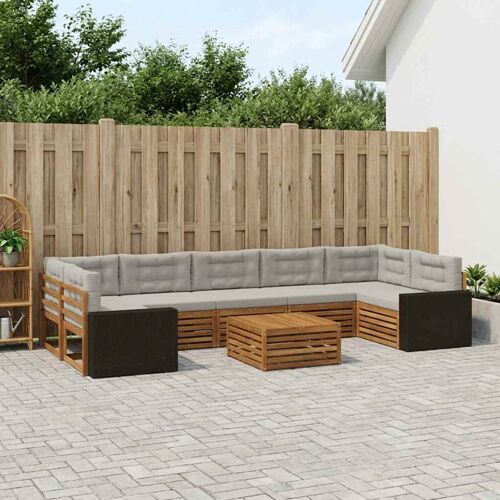 Vidaxl Ensemble De Canapés D'extérieur 8 Pcs Naturel Et Gris Clair