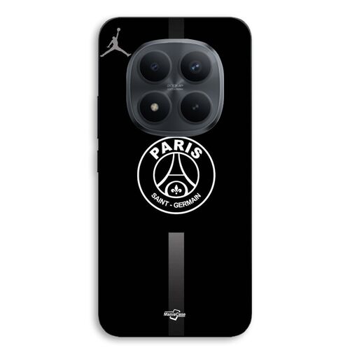 Coque Pour Xiaomi Redmi Note 15 Pro 5g PSG logo jordan gris fond noir Maniacase