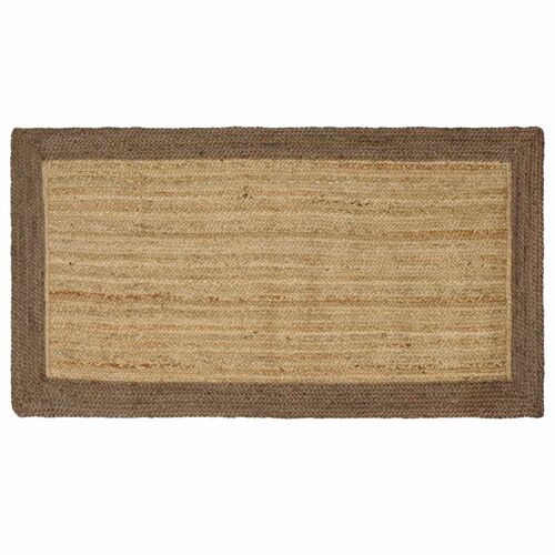 Vidaxl Tapis De Surface Rectangulaire Naturel Et Gris 80 X 150 Cm Jute