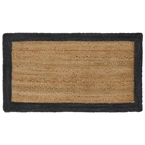 Vidaxl Tapis De Surface Rectangulaire Naturel Et Gris 60 X 110 Cm Jute