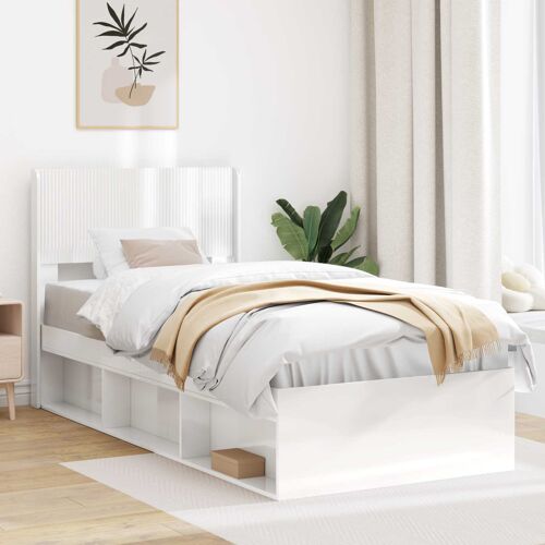 vidaXL Tête de lit Blanc brillant PB