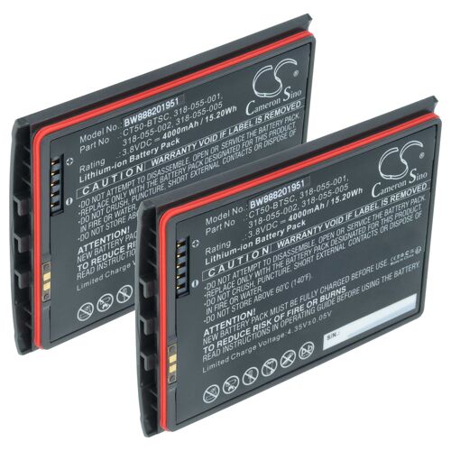 vhbw 2x Batterie remplacement pour Honeywell 318-055-067, CT50-BTSC pour ordinateur handheld (4000mAh, 3,8V, Li-ion)