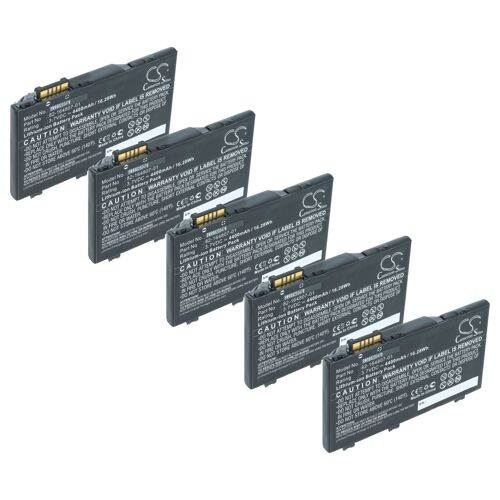 vhbw 5x Batterie remplacement pour Motorola 82-172087-01, 82-164807-01, 82-164801-02 pour ordinateur mobile PDA scanner (4400mAh, 3,7V, Li-ion)