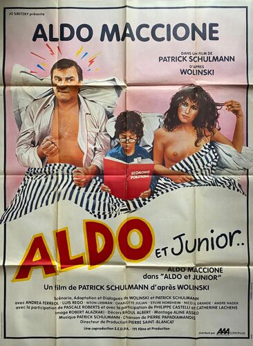 Aldo Et Junior - Affiche Originale Grand Format (160cm/120cm) Du Film De 1984 Avec Aldo Maccione D'après Wolinski